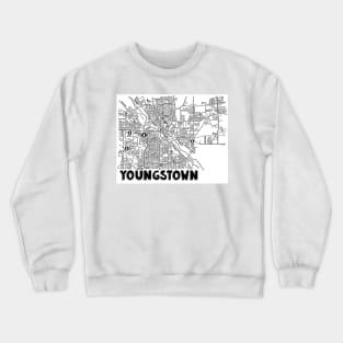 Youngstown Ohio Map Crewneck Sweatshirt